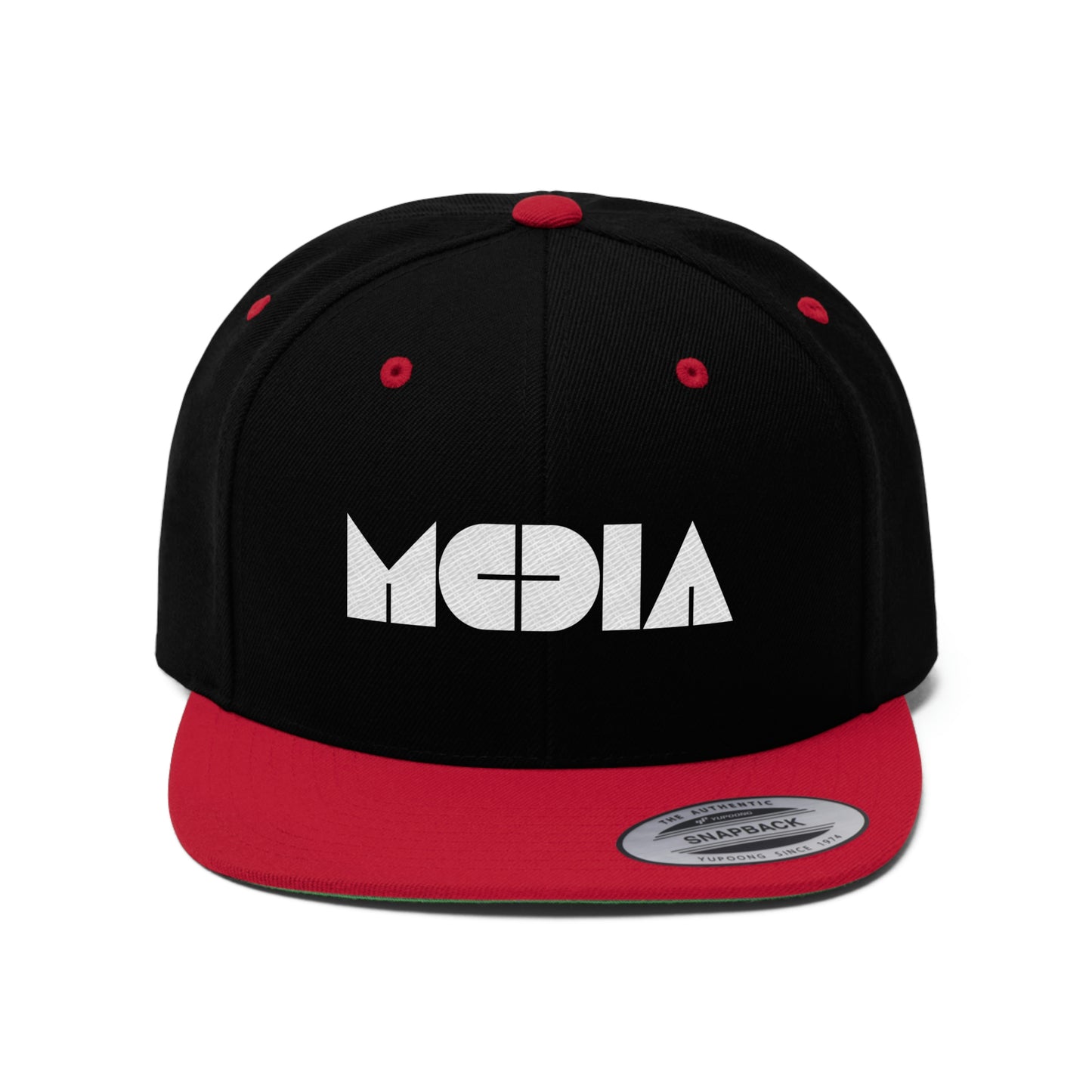 Media Logo Flat Bill Hat